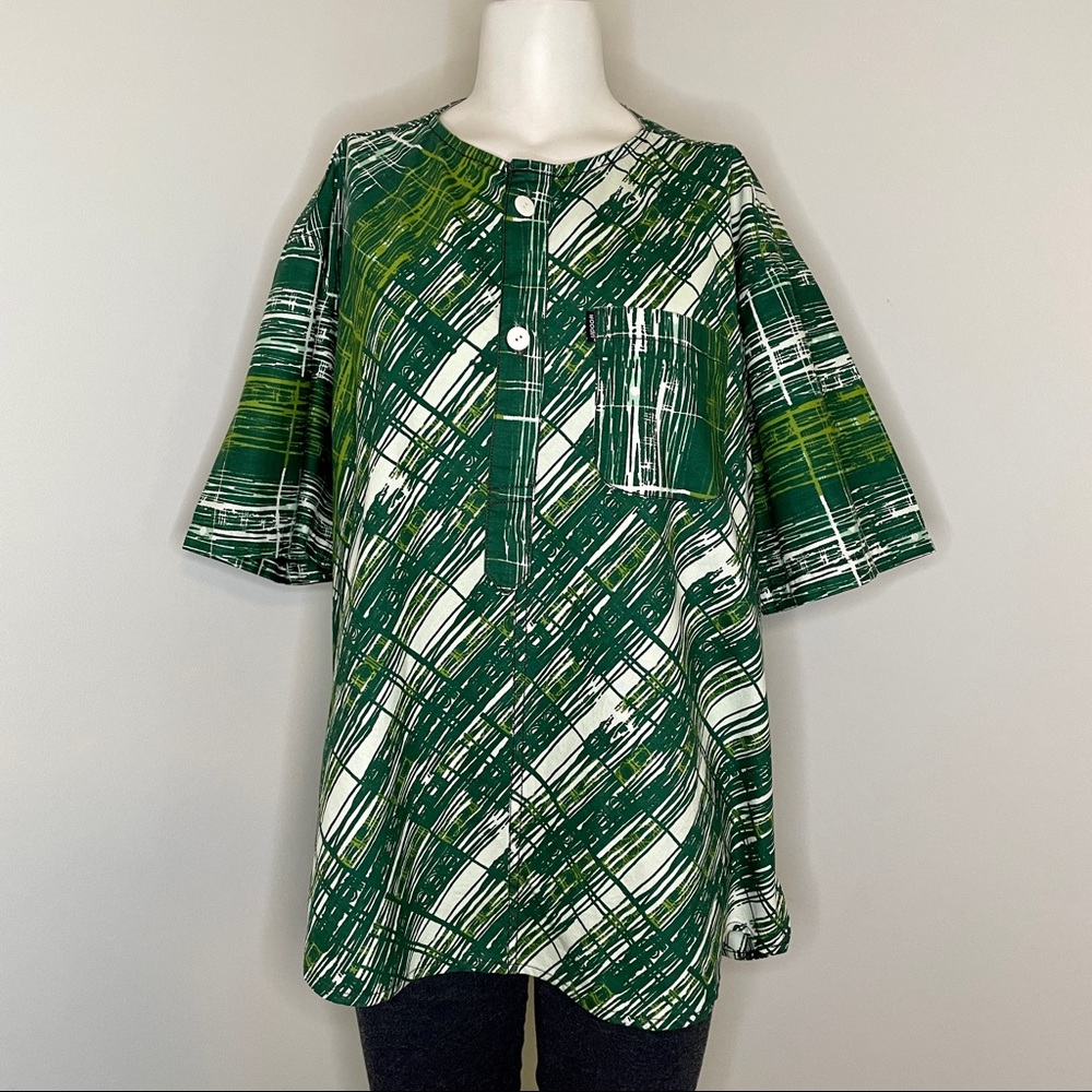 Wooden shirt / top African print short sleeve
